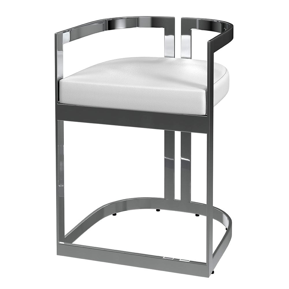 Butler Specialty Company - Clarence Faux Leather 23" Dining Stool, White - 5783220 View 1