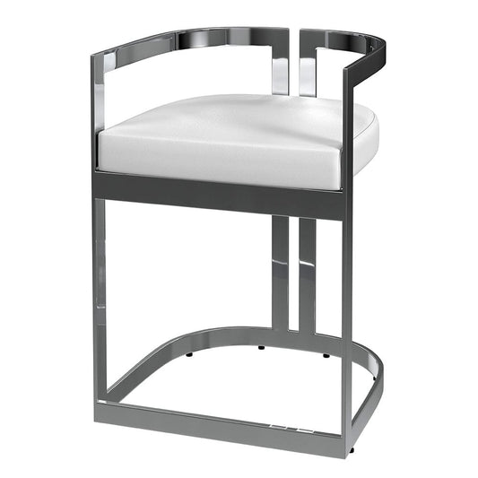 Butler Specialty Company - Clarence Faux Leather 23" Dining Stool, White - 5783220 View 1