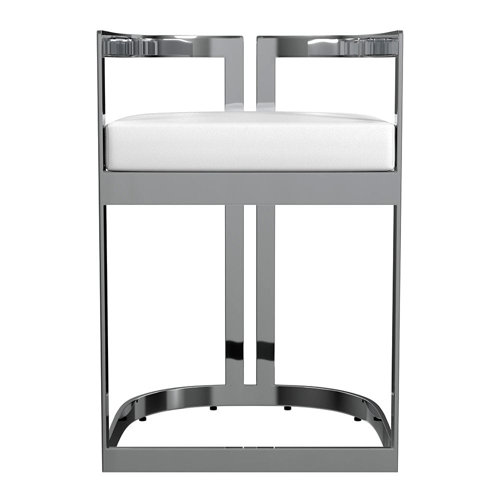 Butler Specialty Company - Clarence Faux Leather 23" Dining Stool, White - 5783220 View 2