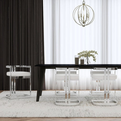 Butler Specialty Company - Clarence Faux Leather 23" Dining Stool, White - 5783220 View 5