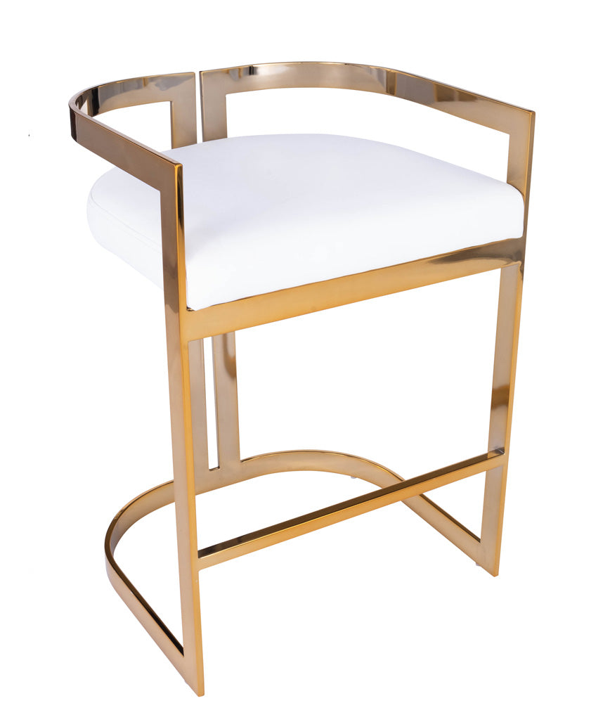 Butler Specialty Company - Clarence Faux Leather 25" Counter Stool, Gold - 5377402