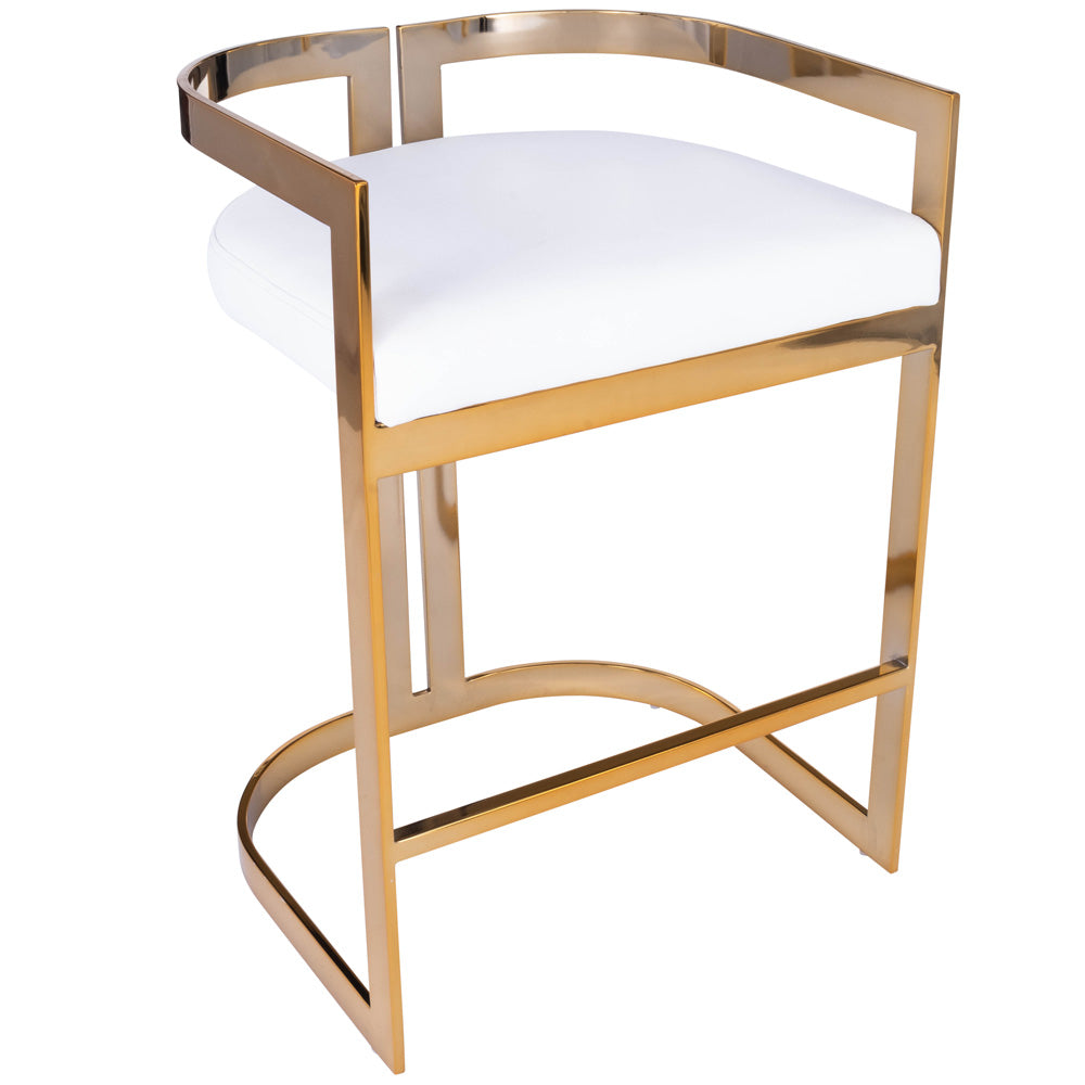 Butler Specialty Company - Clarence Faux Leather 25" Counter Stool, Gold - 5377402