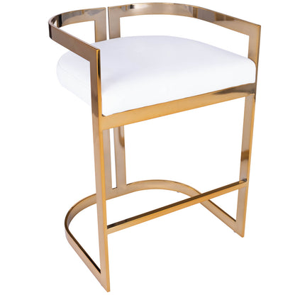 Butler Specialty Company - Clarence Faux Leather 25" Counter Stool, Gold - 5377402