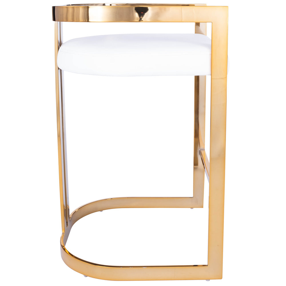 Butler Specialty Company - Clarence Faux Leather 25" Counter Stool, Gold - 5377402
