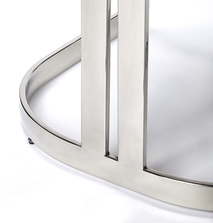 Butler Specialty Company - Clarence Faux Leather 25" Counter Stool, Silver - 5377220