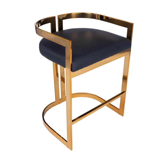 Butler Specialty Company - Clarence & Faux Leather 25" Counter Stool, Gold - 5377034