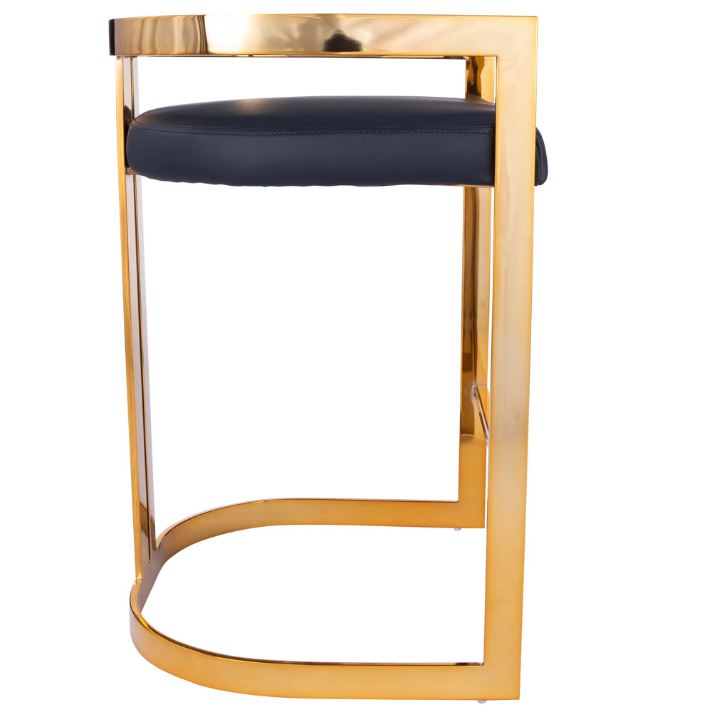 Butler Specialty Company - Clarence & Faux Leather 25" Counter Stool, Gold - 5377034