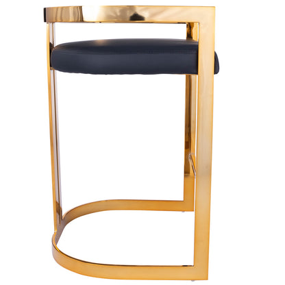 Butler Specialty Company - Clarence & Faux Leather 25" Counter Stool, Gold - 5377034