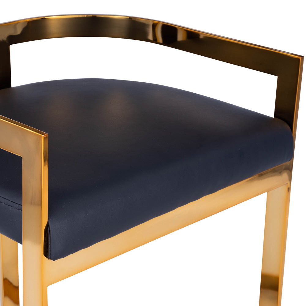 Butler Specialty Company - Clarence & Faux Leather 25" Counter Stool, Gold - 5377034