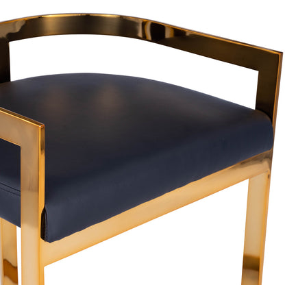 Butler Specialty Company - Clarence & Faux Leather 25" Counter Stool, Gold - 5377034