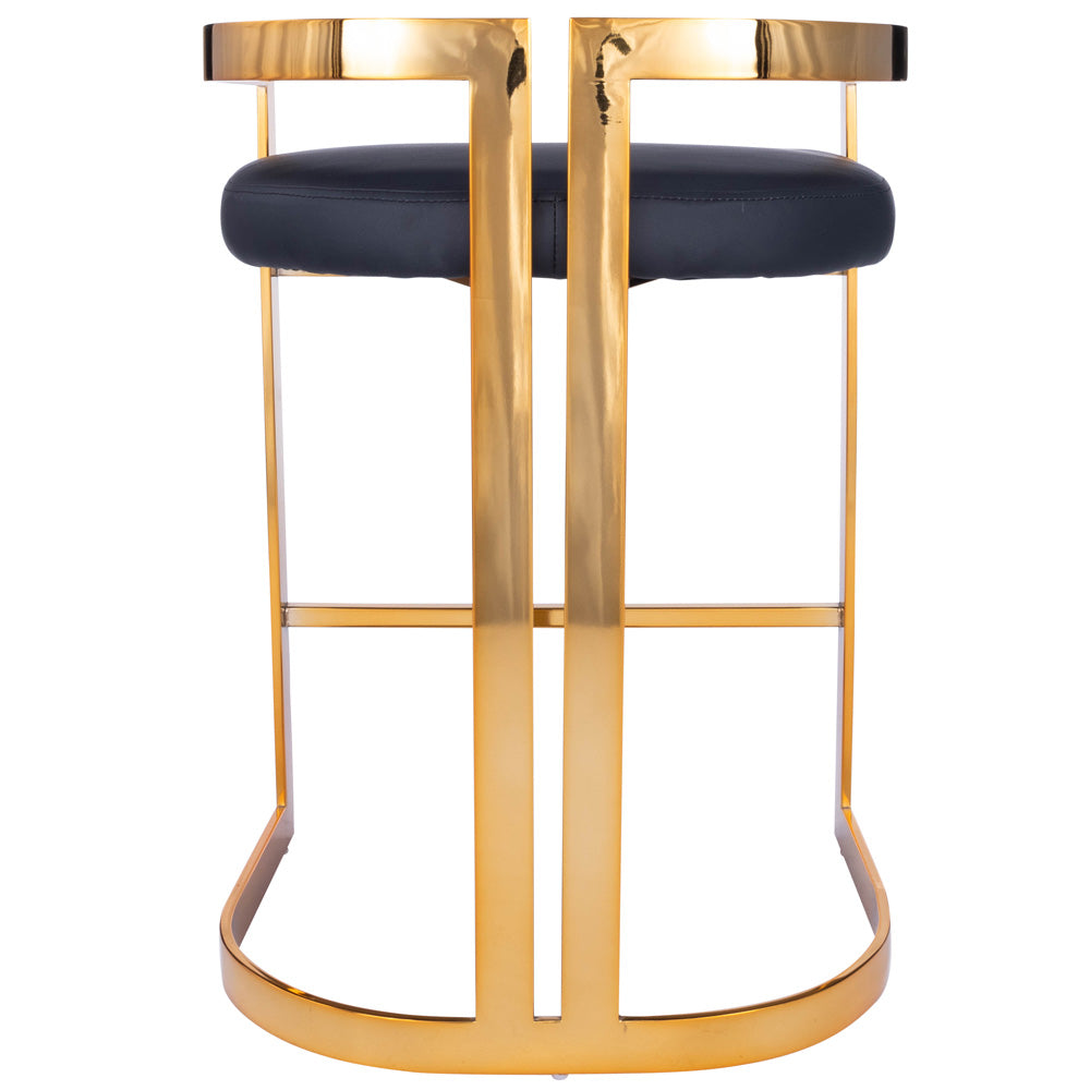Butler Specialty Company - Clarence & Faux Leather 25" Counter Stool, Gold - 5377034