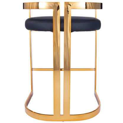 Butler Specialty Company - Clarence & Faux Leather 25" Counter Stool, Gold - 5377034