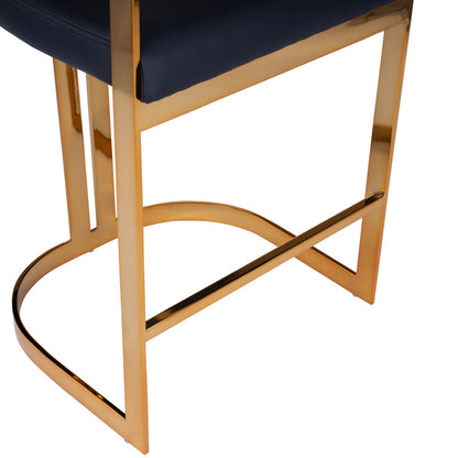 Butler Specialty Company - Clarence & Faux Leather 25" Counter Stool, Gold - 5377034