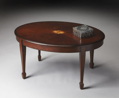 Butler Specialty Company - Clayton 38 in. W Oval Wood Coffee Table, Dark Brown - 1234024