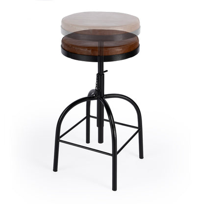 Butler Specialty Company - Clyde Leather 25" Adjustable Bar Stool, Medium Brown - 5617344