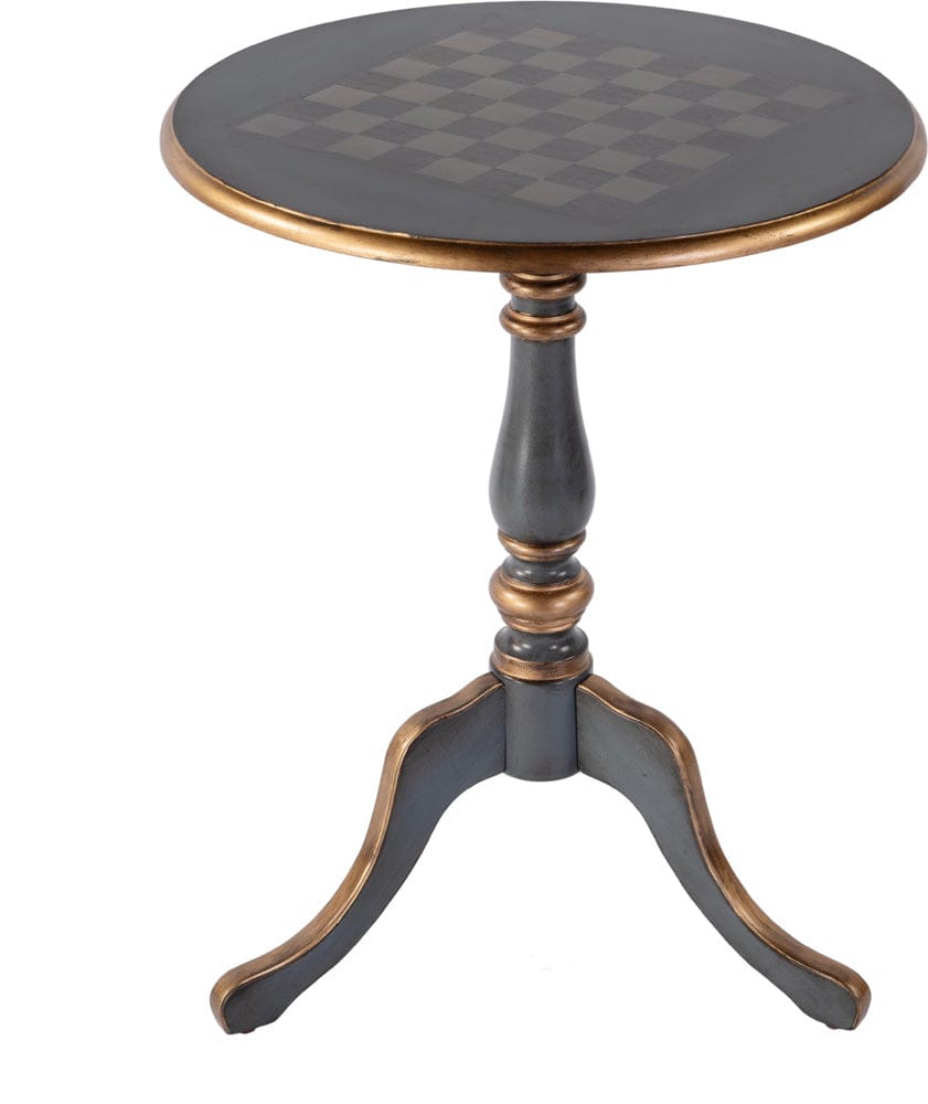 Butler Specialty Company Colbert 22 in. W Round Wood Pedestal Game/Accent Table  - Blue - 3405483 view 1