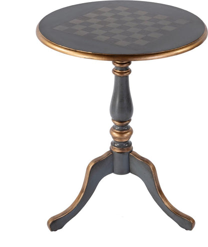 Butler Specialty Company Colbert 22 in. W Round Wood Pedestal Game/Accent Table  - Blue - 3405483 view 1