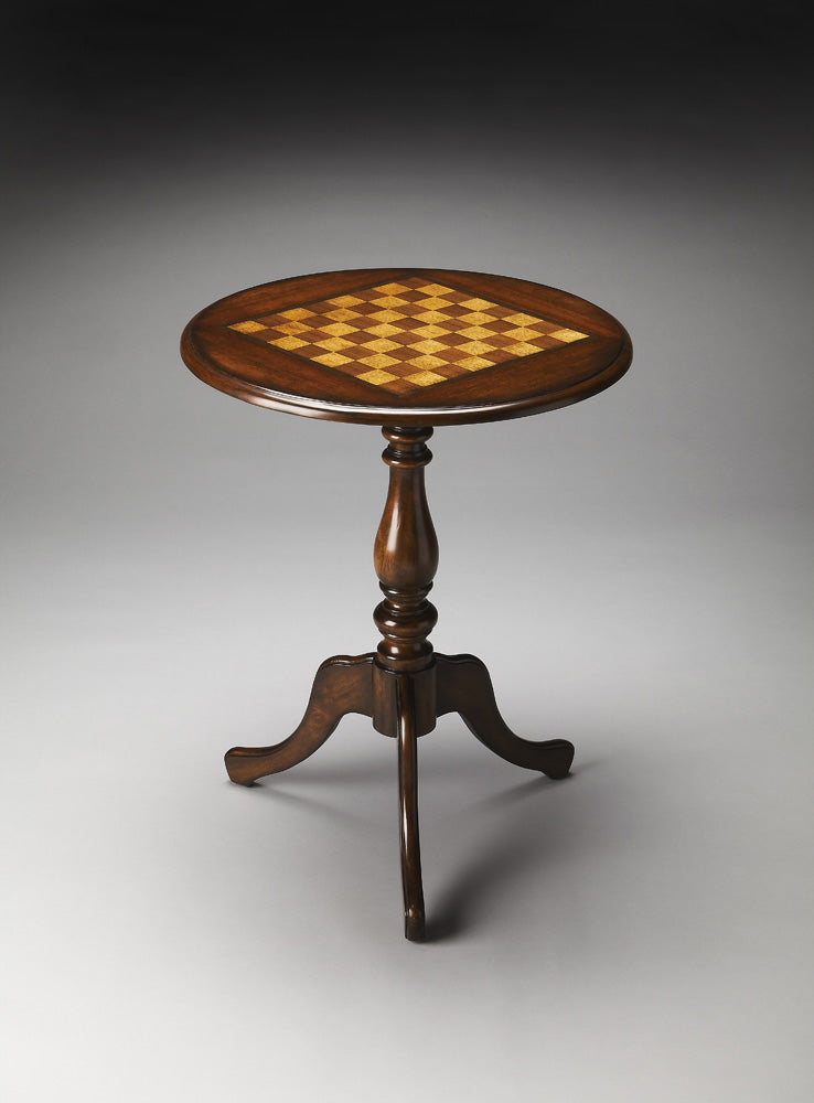 Butler Specialty Company - Heritage - Colbert 22 in. W Round Wood Pedestal Game Table, Dark Brown - 3405024