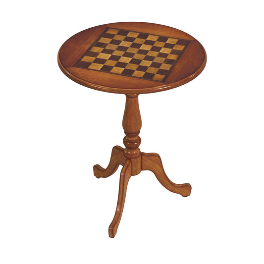 Butler Specialty Company - Heritage - Colbert 22 in. W Round Wood Pedestal Game Table, Medium Brown - 3405101