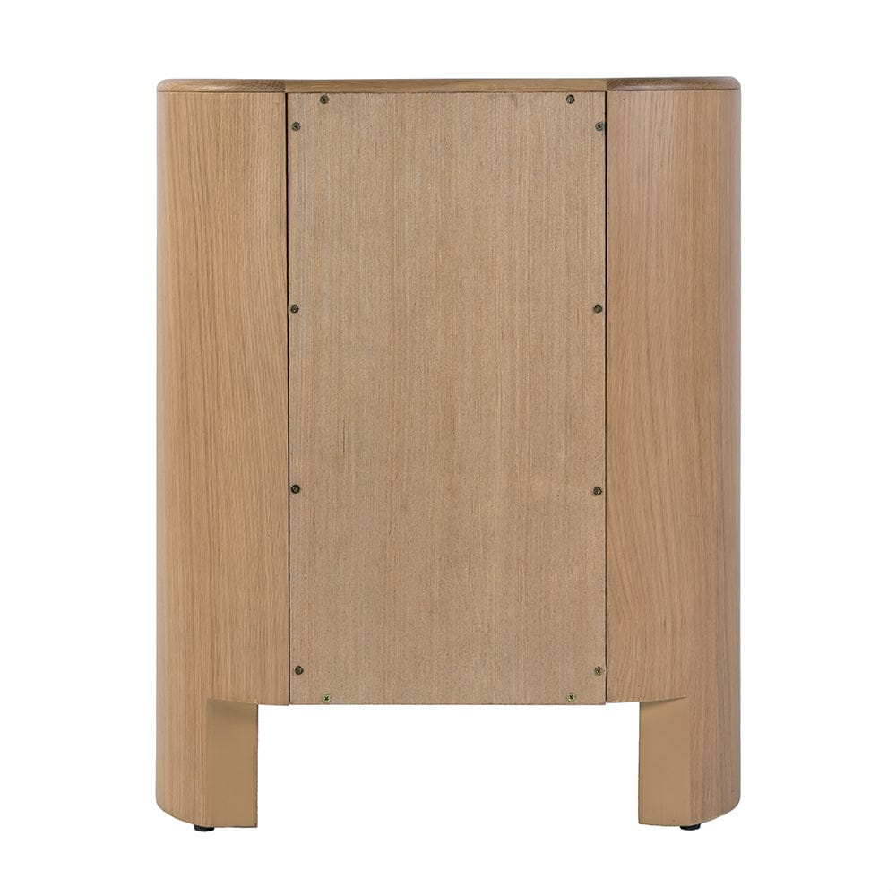 Butler Specialty Company - Colin 21 in. W Wood 2 Drawer Round Back Nightstand w Open Shelf, Light Brown - 5983492 View 4