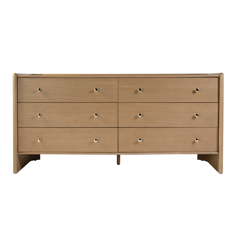 Butler Specialty Company - Colin 66 in. W Rectangular Wood 6 Drawer Round Back Dresser, Light Brown - 5984492 View 3