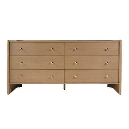 Butler Specialty Company - Colin 66 in. W Rectangular Wood 6 Drawer Round Back Dresser, Light Brown - 5984492 View 3