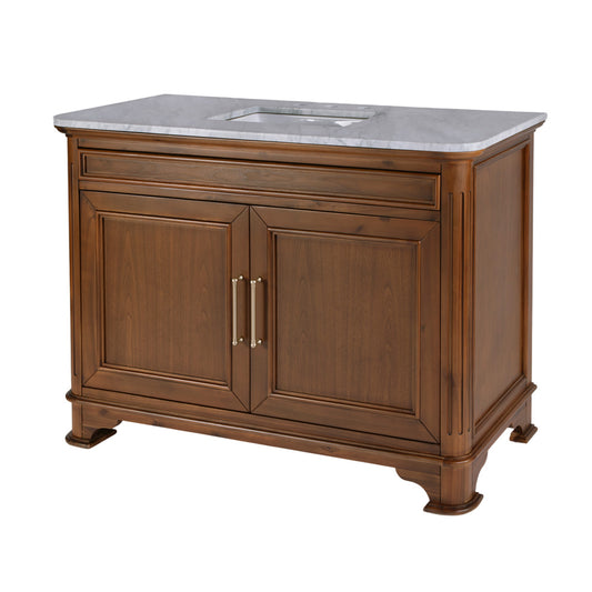 Butler Specialty Company - Colorado 48 in. W Wood & Marble Single Sink Bathroom Vanity, Walnut - 5995489 view 1