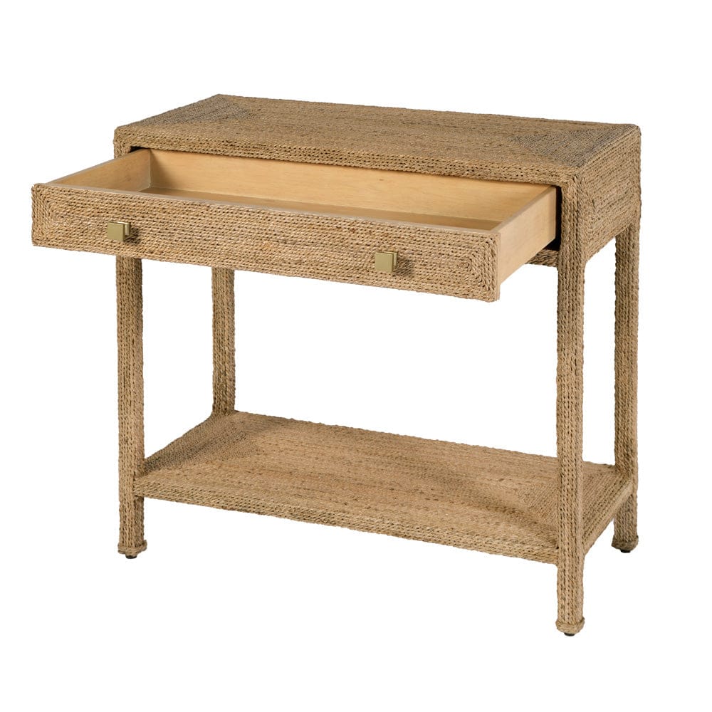Butler Specialty Company - Como 31.5 in. W Rectangular Banana Leaf 1 Drawer Console Table with Lower Open Shelf, Natural - 6254404 view 3