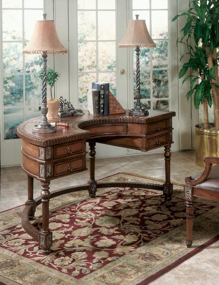 Butler Specialty Company - Connoisseur's - Geneva 60 in. W Demilune Wood 5 Drawer Desk, Dark Brown - 714090 view 6