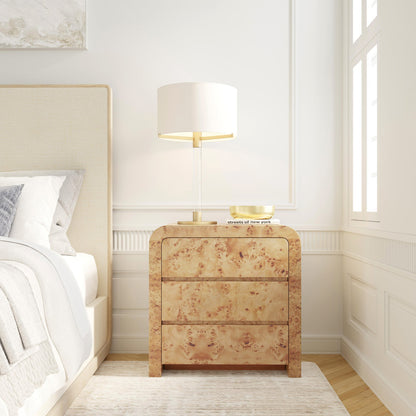 Butler Specialty Company - Cora 32 in. W Rectangular Wood 3 Drawer Curved Chest, Light Brown - 5709444