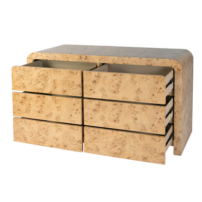 Butler Specialty Company - Cora 60.5 in. W Burl Wood 6 Drawer Dresser, Light Brown - 5855444 view 2