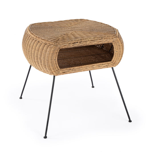 Butler Specialty Company - Coralitta 24.25 in. W Round Rattan End Table, Light Brown - 5578404_CLOSEOUT