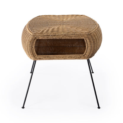 Butler Specialty Company - Coralitta 24.25 in. W Round Rattan End Table, Light Brown - 5578404_CLOSEOUT