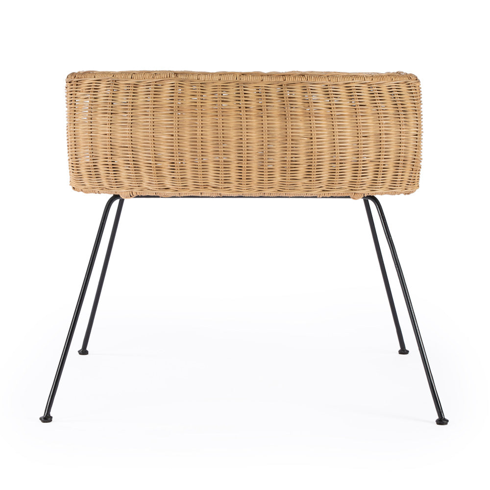 Butler Specialty Company - Coralitta 24.25 in. W Round Rattan End Table, Light Brown - 5578404_CLOSEOUT
