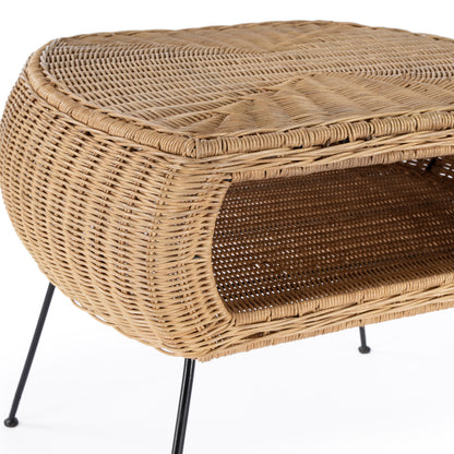 Butler Specialty Company - Coralitta 24.25 in. W Round Rattan End Table, Light Brown - 5578404_CLOSEOUT