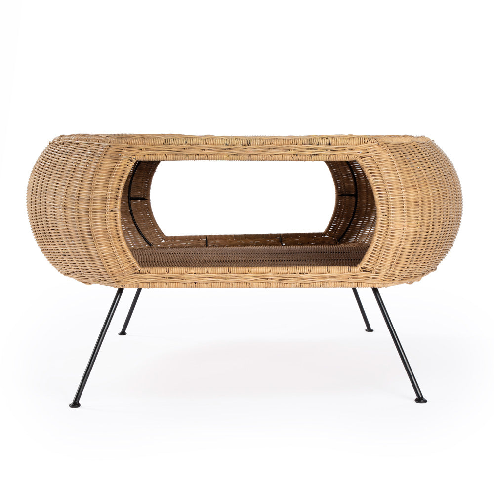 Butler Specialty Company - Coralitta 37.5 in. W Round Rattan Coffee Table, Light Brown - 5579404_CLOSEOUT