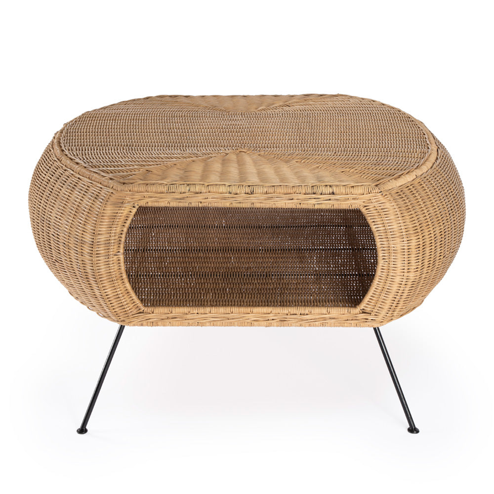 Butler Specialty Company - Coralitta 37.5 in. W Round Rattan Coffee Table, Light Brown - 5579404_CLOSEOUT