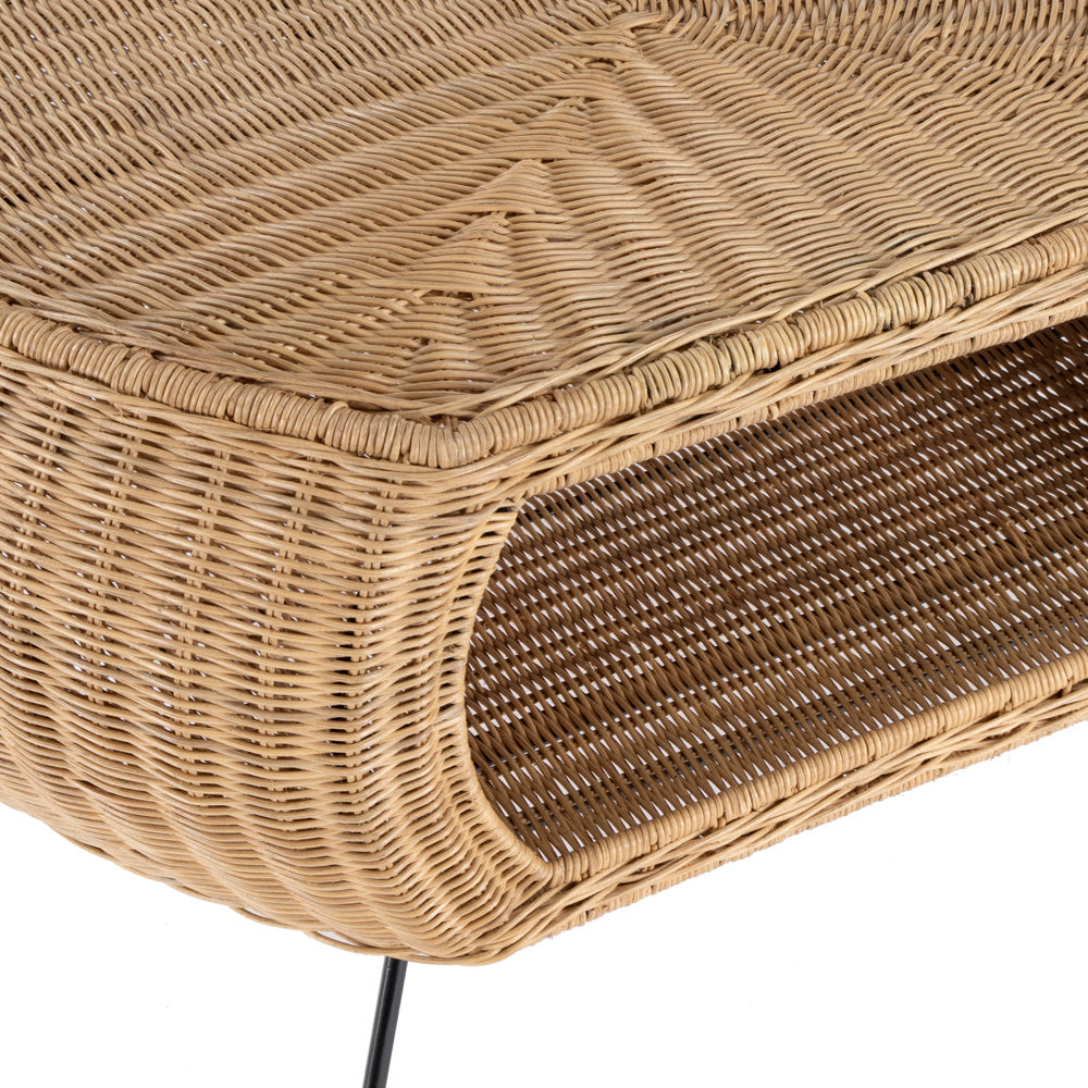 Butler Specialty Company - Coralitta 37.5 in. W Round Rattan Coffee Table, Light Brown - 5579404_CLOSEOUT
