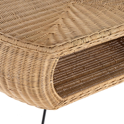 Butler Specialty Company - Coralitta 37.5 in. W Round Rattan Coffee Table, Light Brown - 5579404_CLOSEOUT
