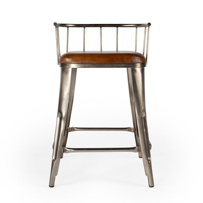 Butler Specialty Company - Coriander 25 in. Seat Height Iron & Leather Low Back Counter Height Stool, Multi-Color - 5542344
