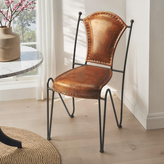 Butler Specialty Company - Coriander Iron & Leather Side Chair, Medium Brown - 6182344 view 2