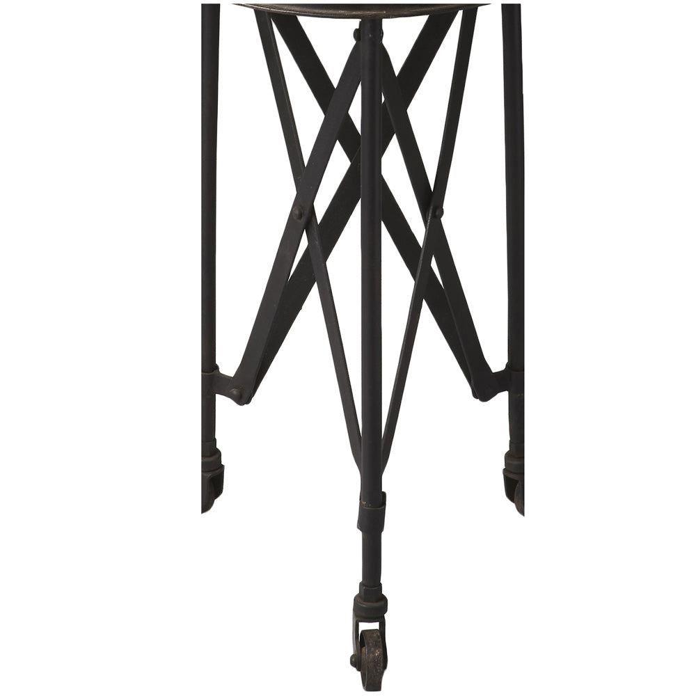 Butler Specialty Company - Costigan 14.25 in. W Round Wood Rolling Side Table, Black - 1168025