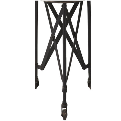 Butler Specialty Company - Costigan 14.25 in. W Round Wood Rolling Side Table, Black - 1168025