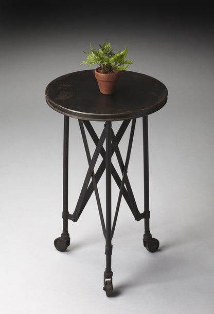 Butler Specialty Company - Costigan 14.25 in. W Round Wood Rolling Side Table, Black - 1168025