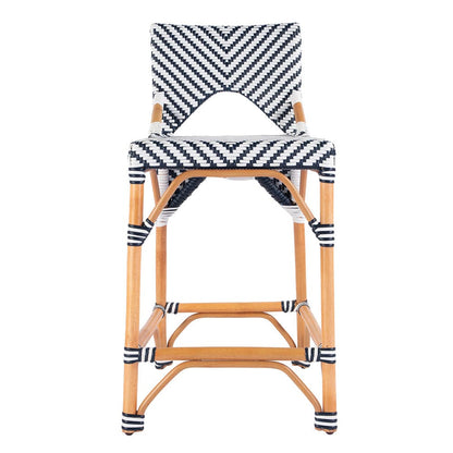 Butler Specialty Company - Creanly 25.25 in. Seat Height Rattan Counter Stool w Back and Footrest, Navy Blue - 5603291 View 3