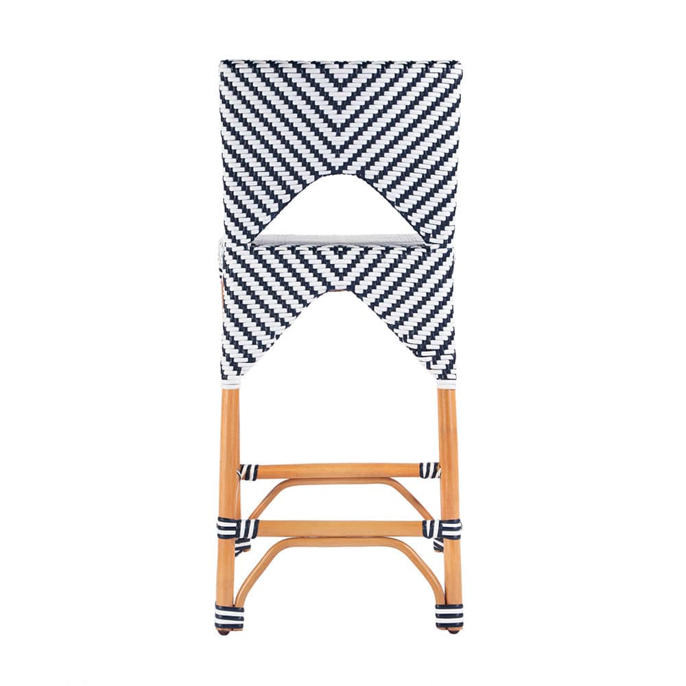 Butler Specialty Company - Creanly 25.25 in. Seat Height Rattan Counter Stool w Back and Footrest, Navy Blue - 5603291 View 4