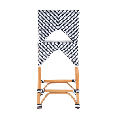 Butler Specialty Company - Creanly 25.25 in. Seat Height Rattan Counter Stool w Back and Footrest, Navy Blue - 5603291 View 4