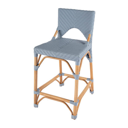 Butler Specialty Company - Creanly 25.25 in. Seat Height Rectangular Rattan Counter Stool w Back, Baby Blue - 5603341 View 1