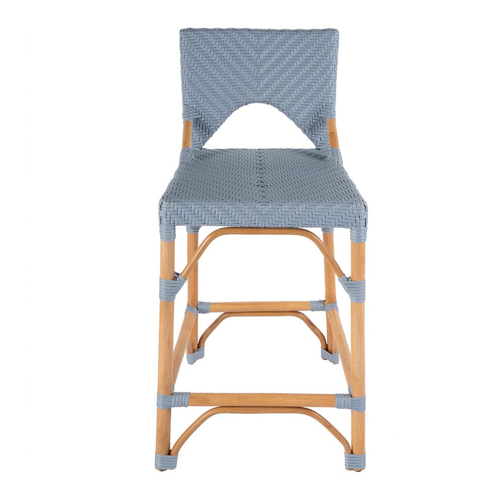Butler Specialty Company - Creanly 25.25 in. Seat Height Rectangular Rattan Counter Stool w Back, Baby Blue - 5603341 View 2