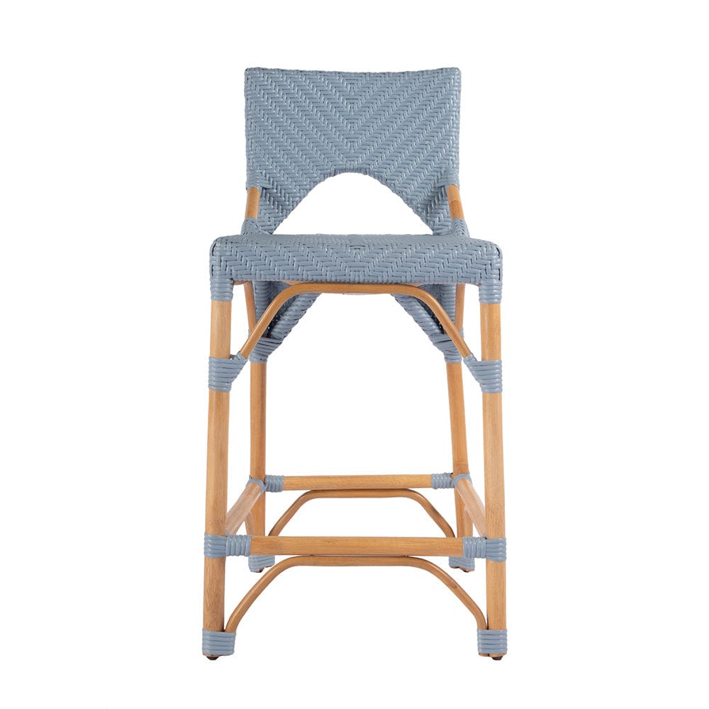 Butler Specialty Company - Creanly 25.25 in. Seat Height Rectangular Rattan Counter Stool w Back, Baby Blue - 5603341 View 3